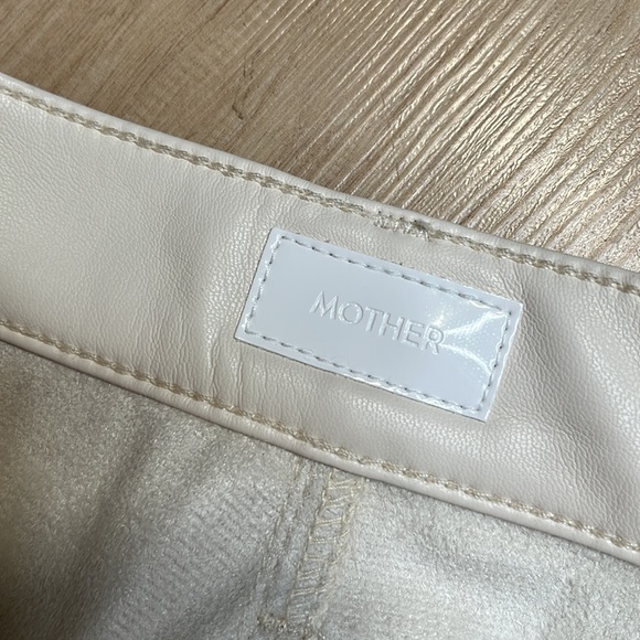 NEW MOTHER Faux Leather The Super Swooner in Wax On, Wax Off Egret, SIZE 23 0828 - Picture 8 of 10